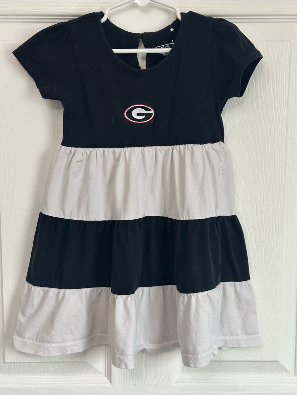 Garb Team Georgia Bulldogs  girls tiered dress Size 4T Black White 100% Cotton
